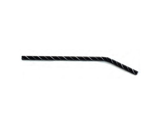 Cañita Papel Flexible Negra Rayas 210x6mm 100u.