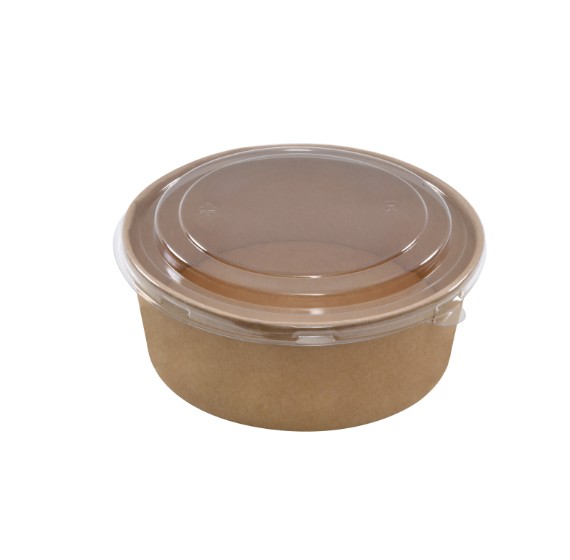 Ensaladera carton 1300ml Kraft+tapa 25u.