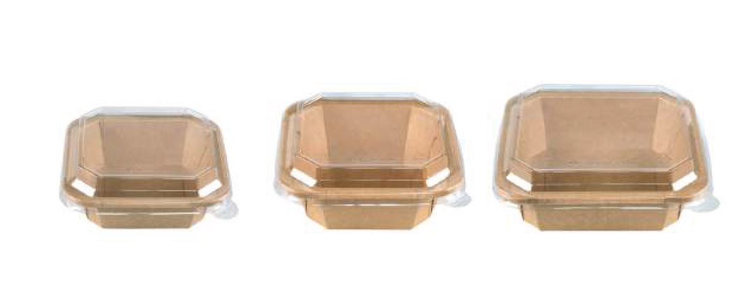 Ensaladera octogo.+tapa PET 750ml 158x158x70mm 25u