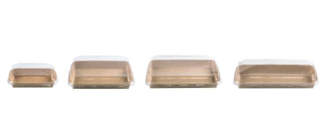 Envase sushi carton+tapa PET136x78x48mm 25u