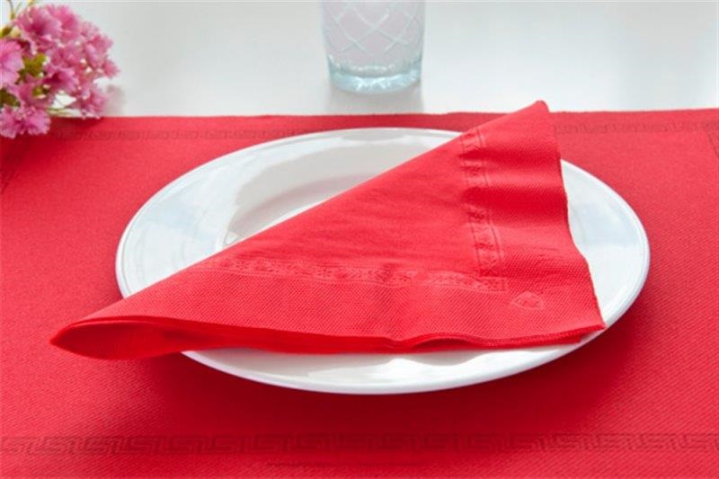 Servilleta 40x40 cenefa Rojo 100u.