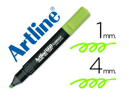 Rotulador artline fluorescente ek-660 verde -punt.