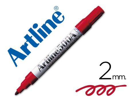 Rotulador artline pizarra ek-500 rojo punta redon.