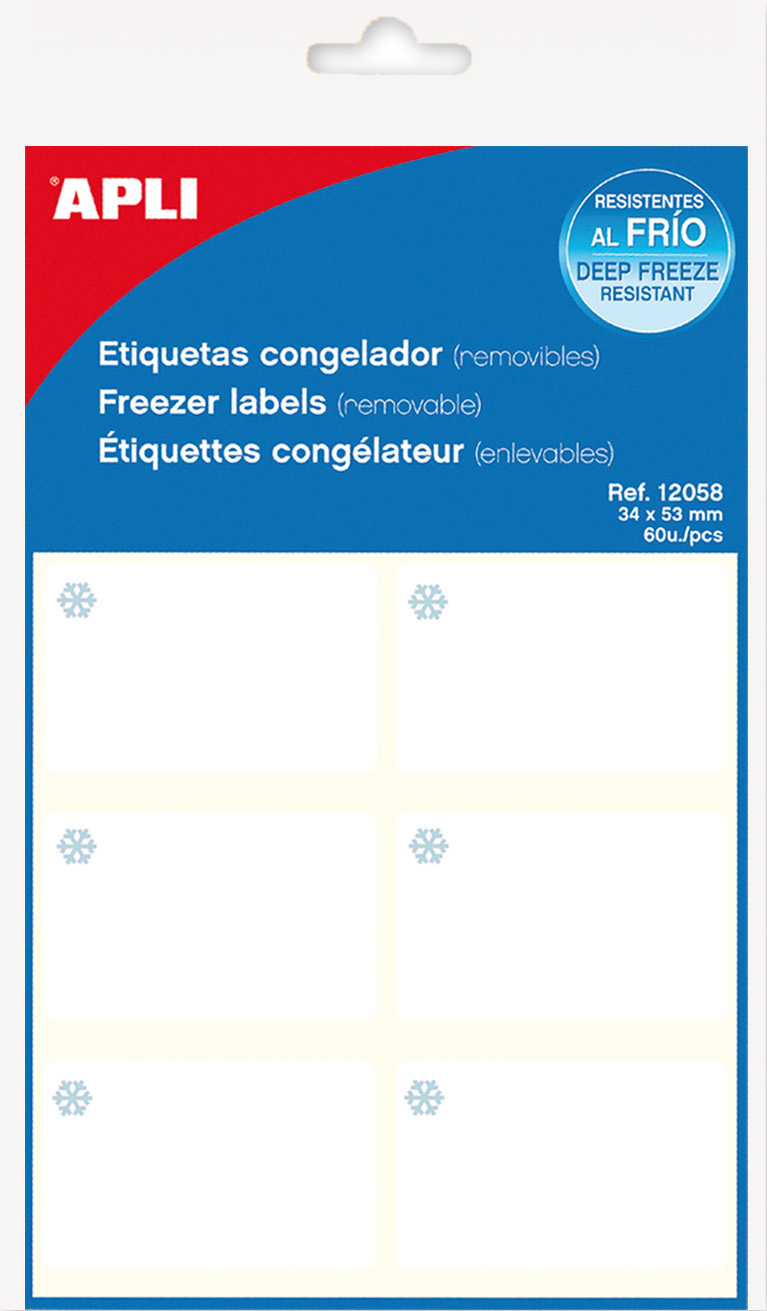 Etiqueta para congelador 34x53mm Removible 60u. [12058] - 2,75€ : Damians -  Tienda online de productos personalizados
