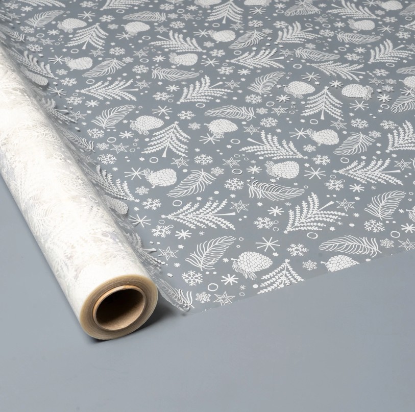 Rollo PolipropNavi Árboles/Piñas Blancas 0.70x50m
