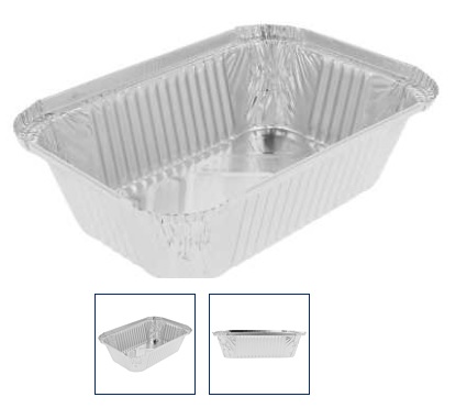 Bandeja Aluminio 900ml 20.2x13.7cm 100u.