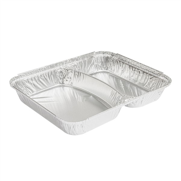 Bandeja aluminio 2 compart. 520/330ml.100u.