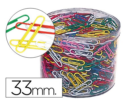 Clips liderpapel colores bote 1000 unidades.
