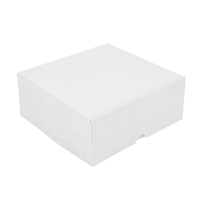 Caja Pasteleria 18x18x7.5cm Blanca 50u.