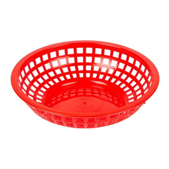 Cesta Roja redonda PP 20x5cm 12u.