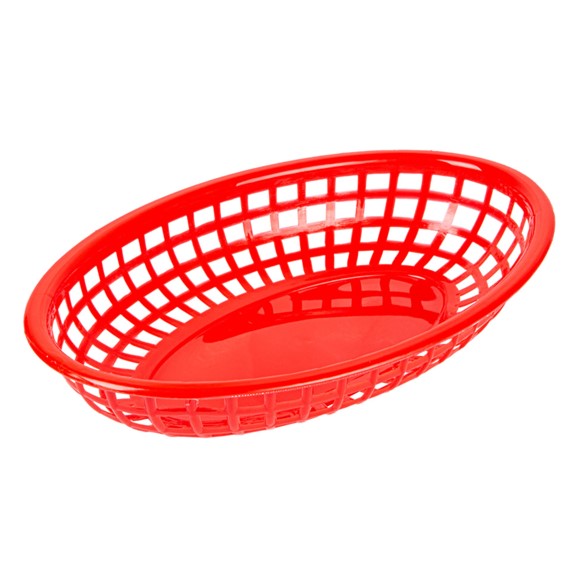 Cesta Roja Oval PP 24x15x4.5cm 12u.