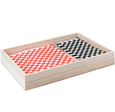 Caja madera natural 37x30x10cm 1u.