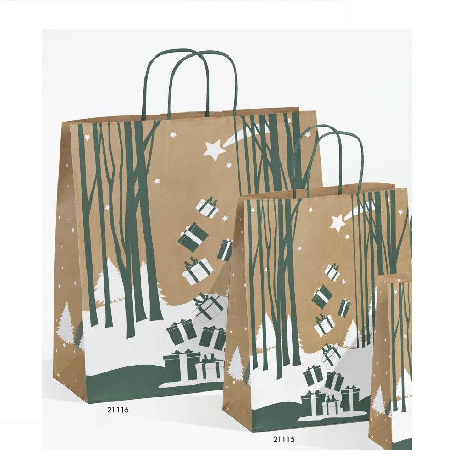 Bol. 35+14x41cm Regalos/Nieve 50u.