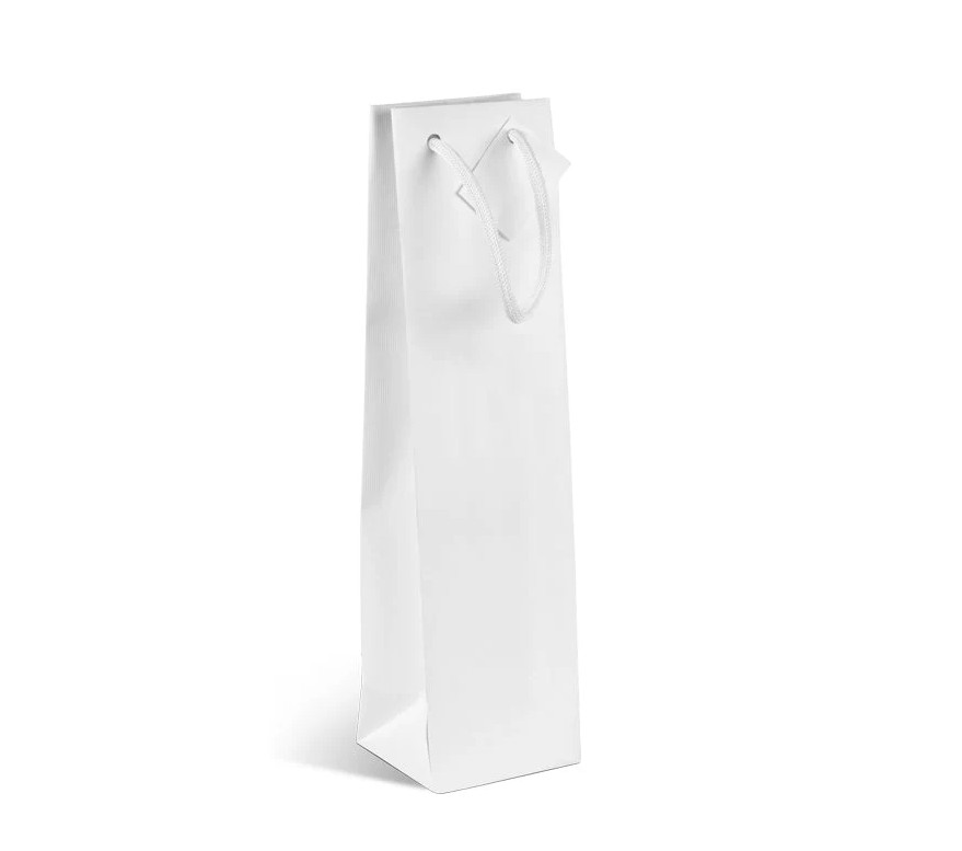 Bol. 1 Bot. Kraft Blanco Asa Cord. 10+9x38cm 20u.