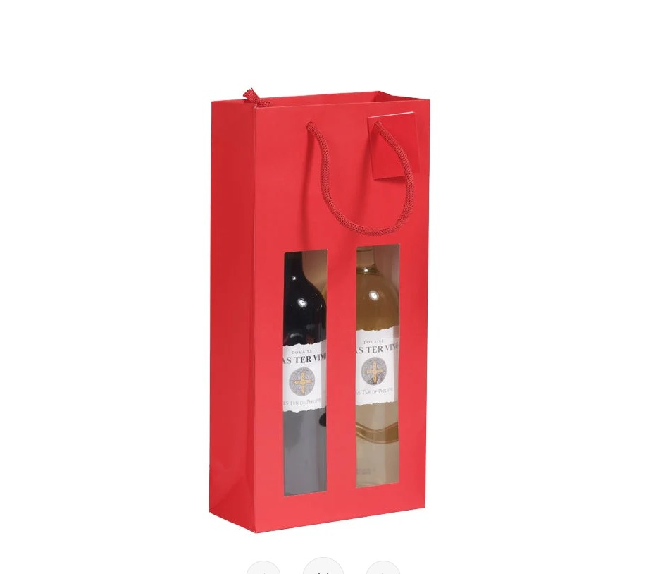 Bol. 2Bot. Luxe Roja ventana 18+9x38cm 10u.