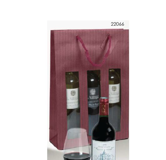 Bol. 27+9x38cm 3 bot. ventana Burdeos 10u.