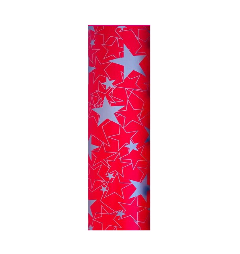 Bob. estrellas plata fondo rojo 62cmx70m