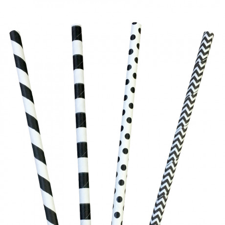 Cañita Papel Surtido Negro Ø6x20cm 200u.