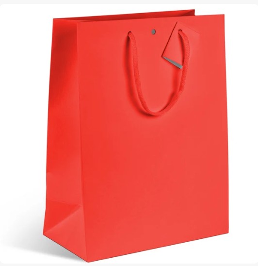 25+13x33cm Bol. Luxe Natural Rojo 10u.
