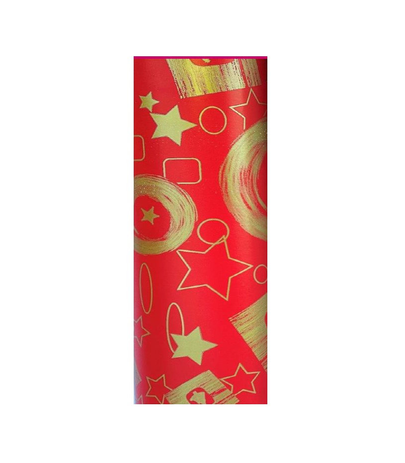 Bob. estrella oro fondo rojo 62cmx70m