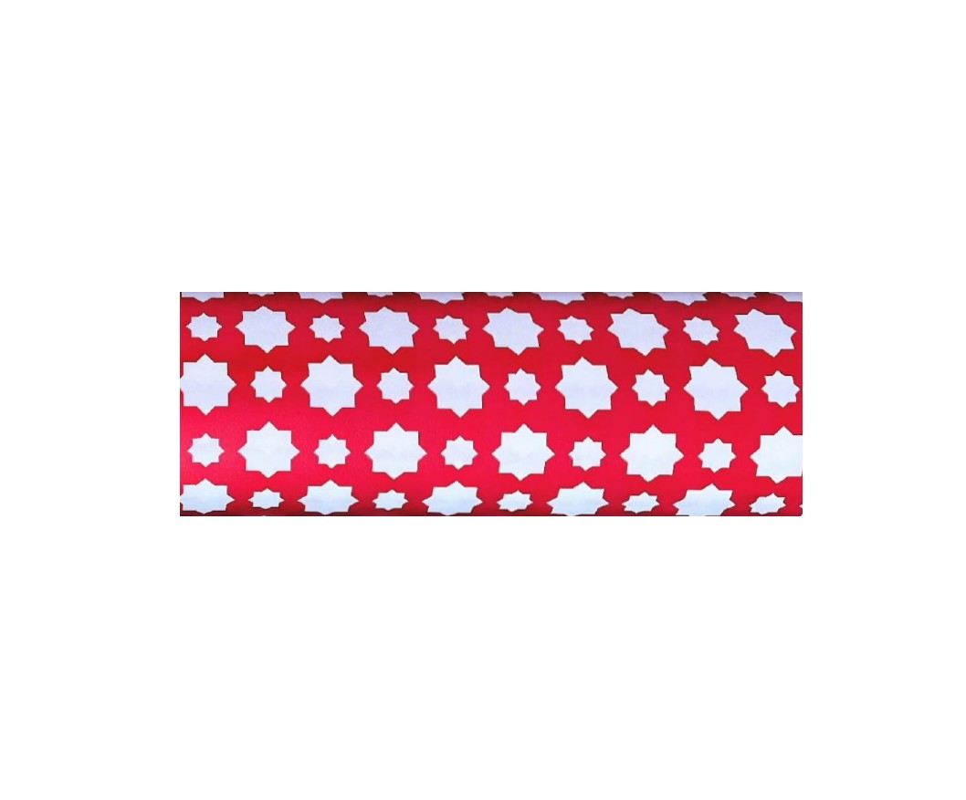 Bob. entrella blanca fondo rojo 62cmx70m