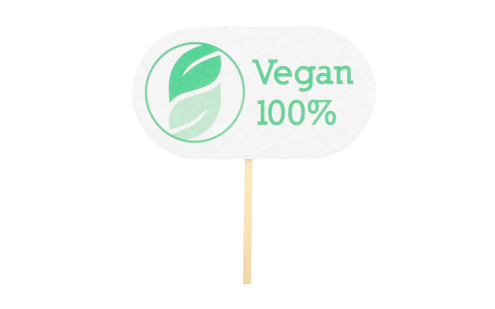 Palillo madera 8cm. "Vegan" 100u.