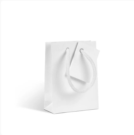 Bolsa luxe Kraft Blanco 8,1+3,3x10,8cm 20u.