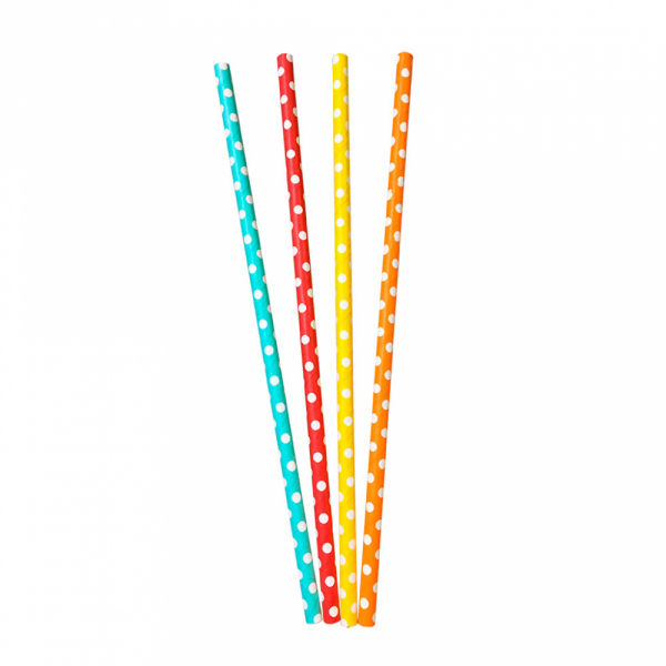 Cañita Papel Topos colores Ø0.6x21cm 250u.