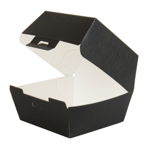 Caja Hamburguesa 13x12.5x9cm. Negro 50u.
