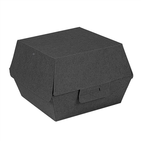 Caja Hamburguesa 14.4x13.6x9.2cm. Negro 50u.