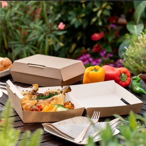 Caja comida 24x23.5x9cm Natural 50u.
