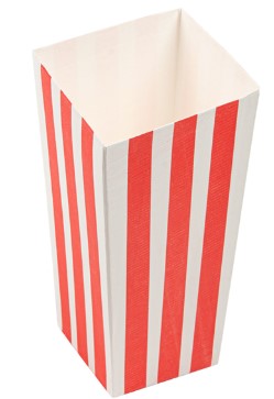 Cubo Palomitas Rayas Rojo 1000ml. 100u.