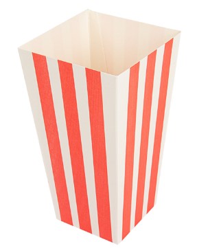 Cubo Palomitas Rayas Rojo 2000ml. 100u.