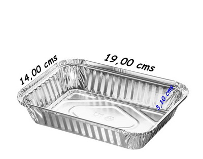 Envase Aluminio 195x145+40mm 650ml.100u.