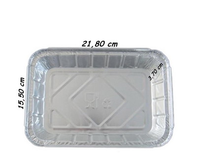 Envase Aluminio 220x158+36mm  890cl.100u.