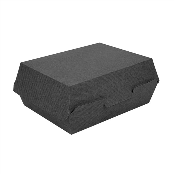 Caja Hamburguesa 22.5x17x8.5cm. Negro 50u.
