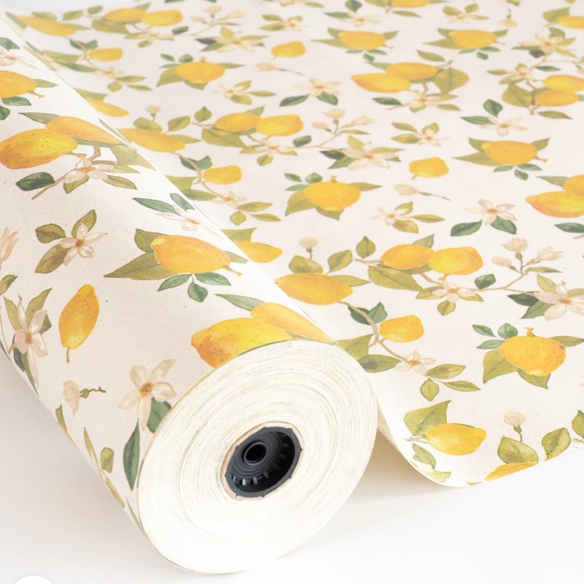 Bobina Papel Reciclado Limones y Flores 0.70X100M