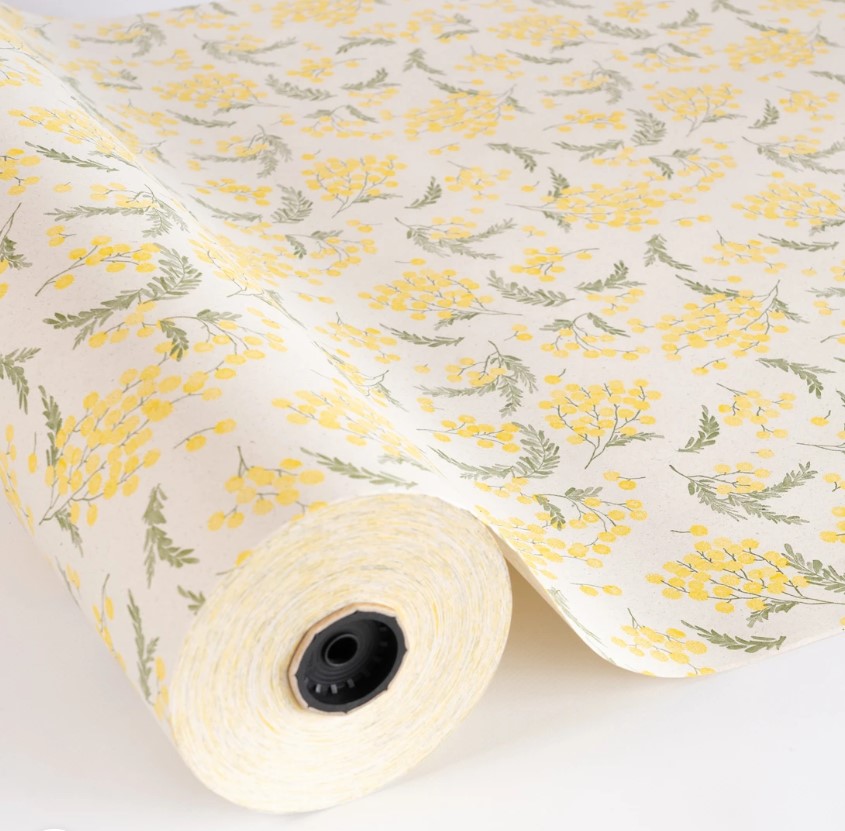 Bobina Kraft Reciclado Flores Mimosas 0.70X100M