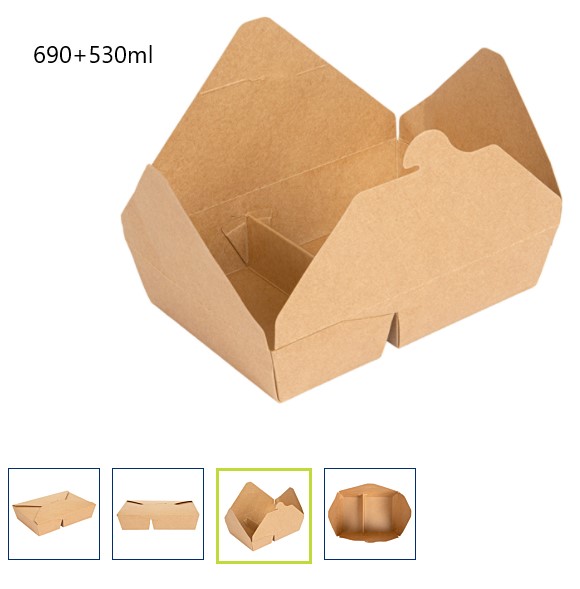 Caja Comida 2comp. 690+530ml 17.8X13.7X6.4cm 50u