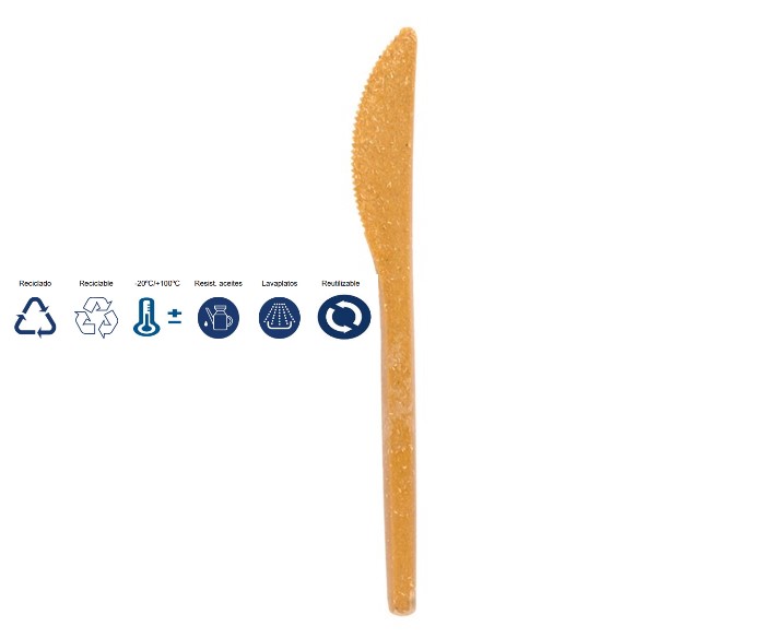 Cuchillo Fibra Madera Reutilizable 17cm 80u.