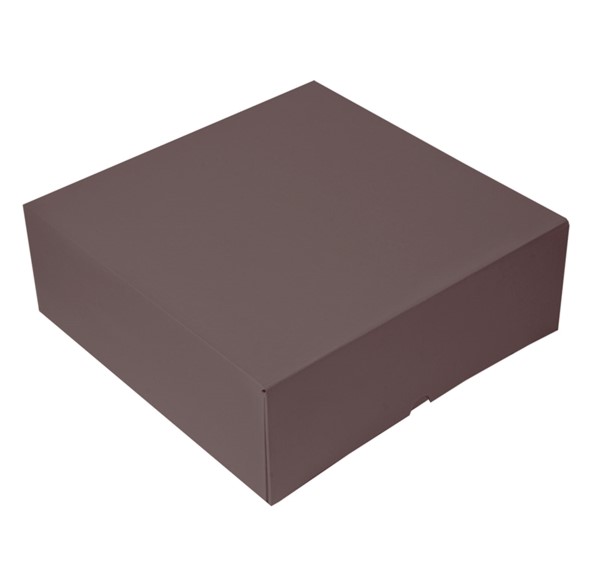 Caja pasteleria cartonMarron 28x28x10cm 50u.