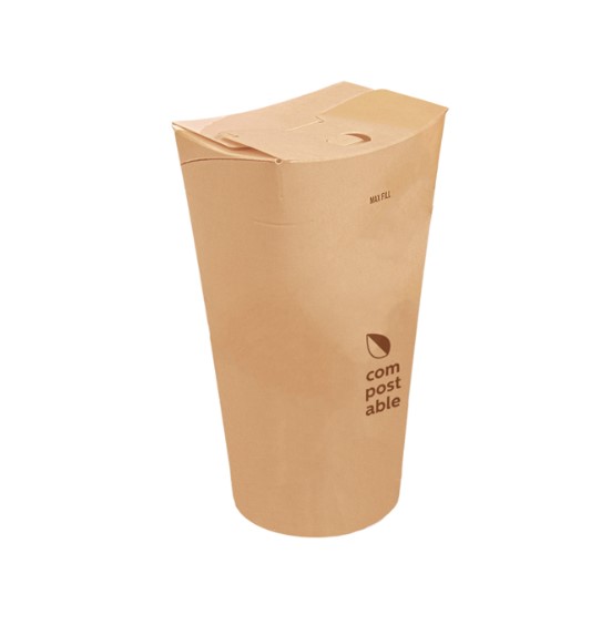 Vaso compost. PushPack 480ml/16oz kraft 50u.