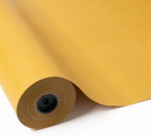Bobina Papel Kft Reciclado liso Mostaza 0.70X100m