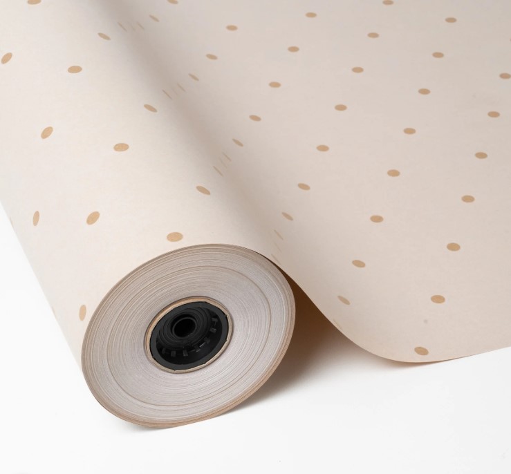 Bobina Papel Kraft con Lunares Marrones 0.70X100M