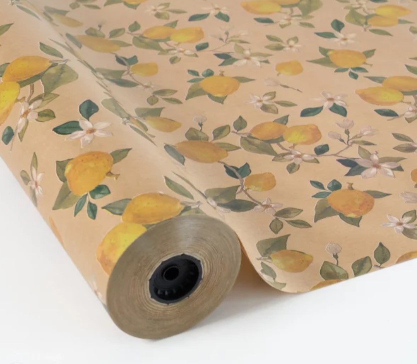 Bobina Papel Kraft Limones y Flores 0.70X100M