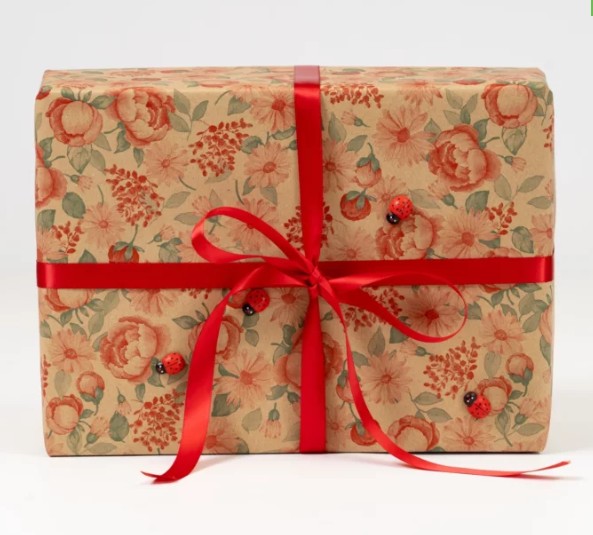 Bob. Kraft Variedad Flores Rojas 0.70x100m