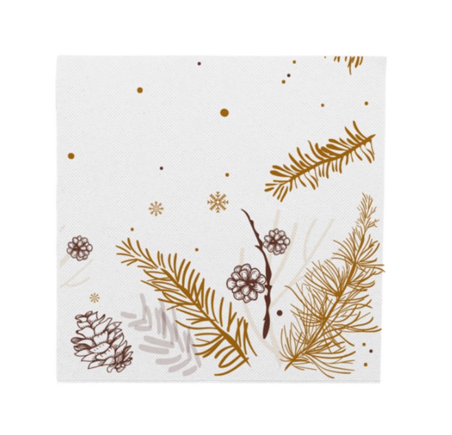 Servilleta 33x33cm Winter blanco 50u.