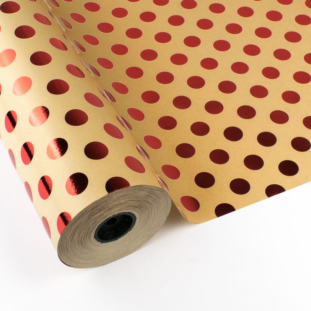 Bob. 0.70x50m Avana Topos Rojos metal