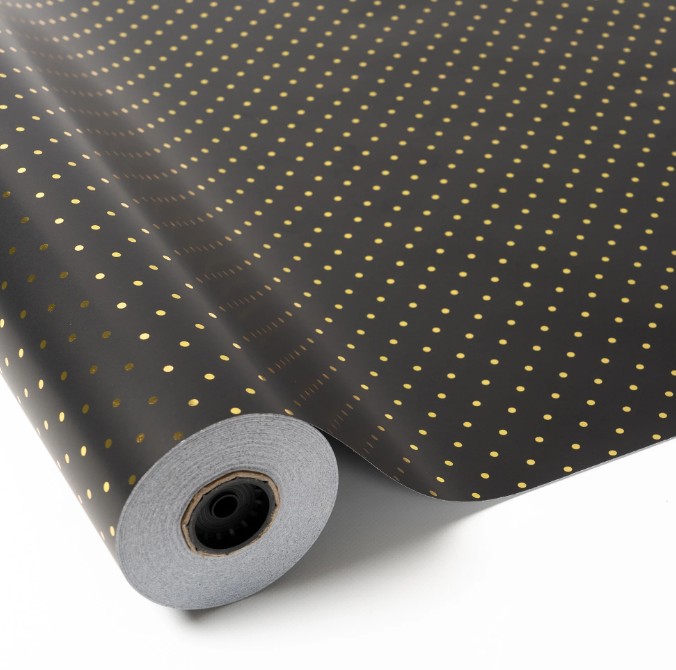 Bobina Papel Puntos Metal Oro 0.70x50m