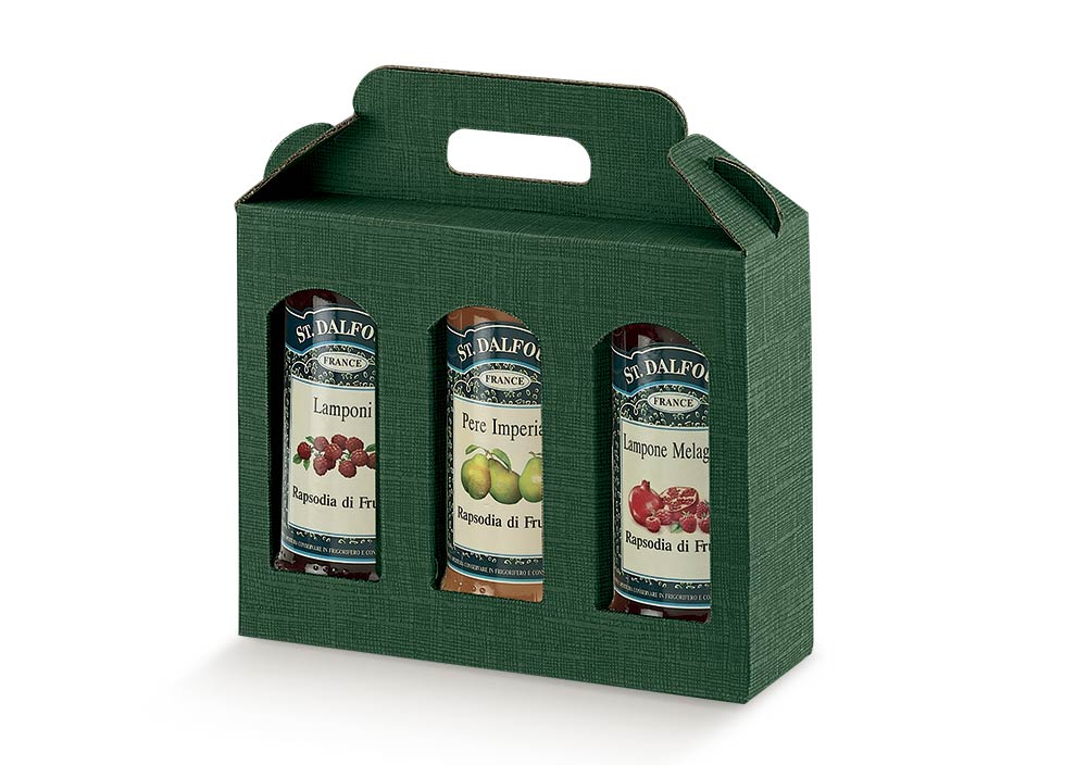 Portavasetti 3 Bot. 250x80x150 Seta Verde 10u.
